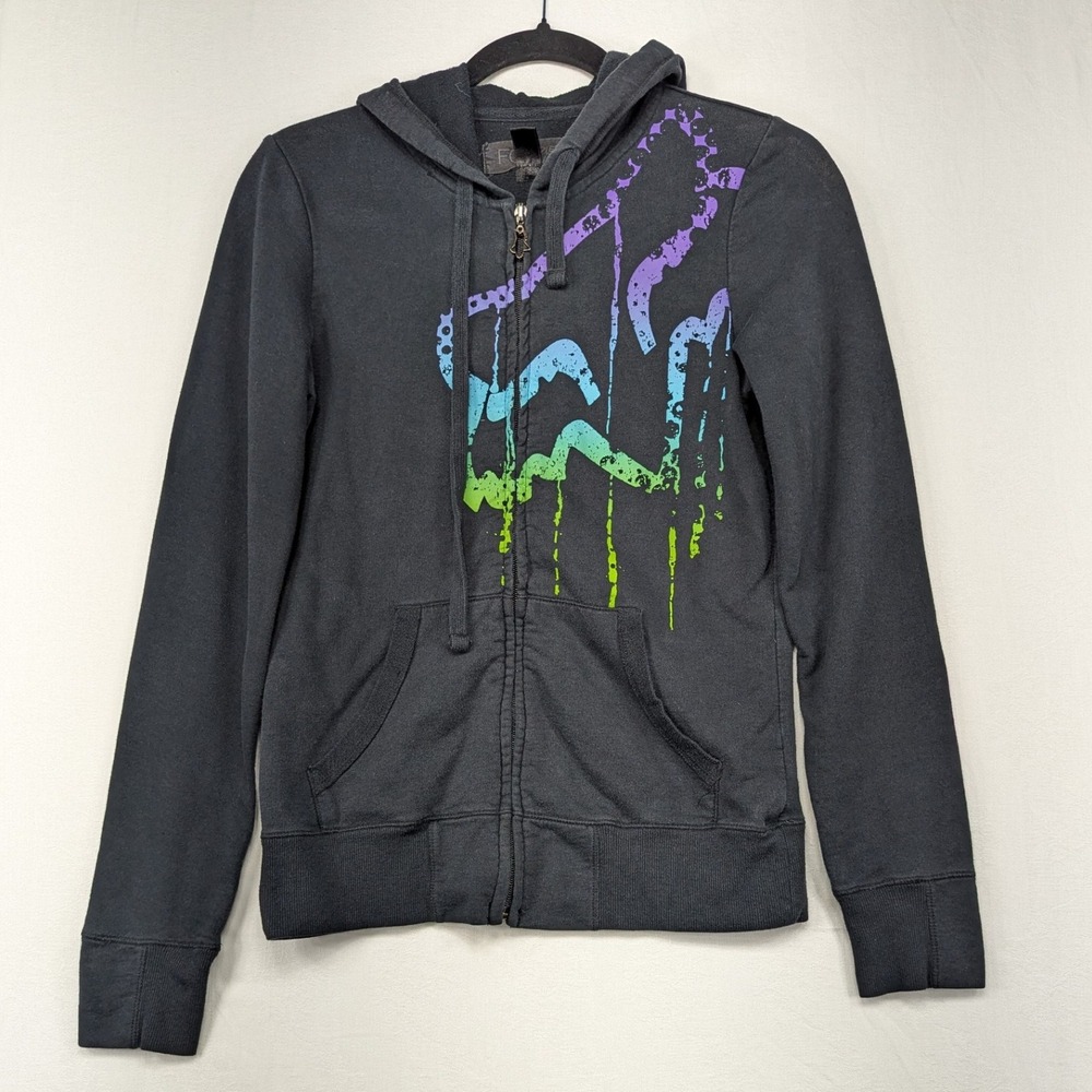 FOX Girls Full Zip Hoodie Sweatshirt Gray Purple‎ Blue Green Logo